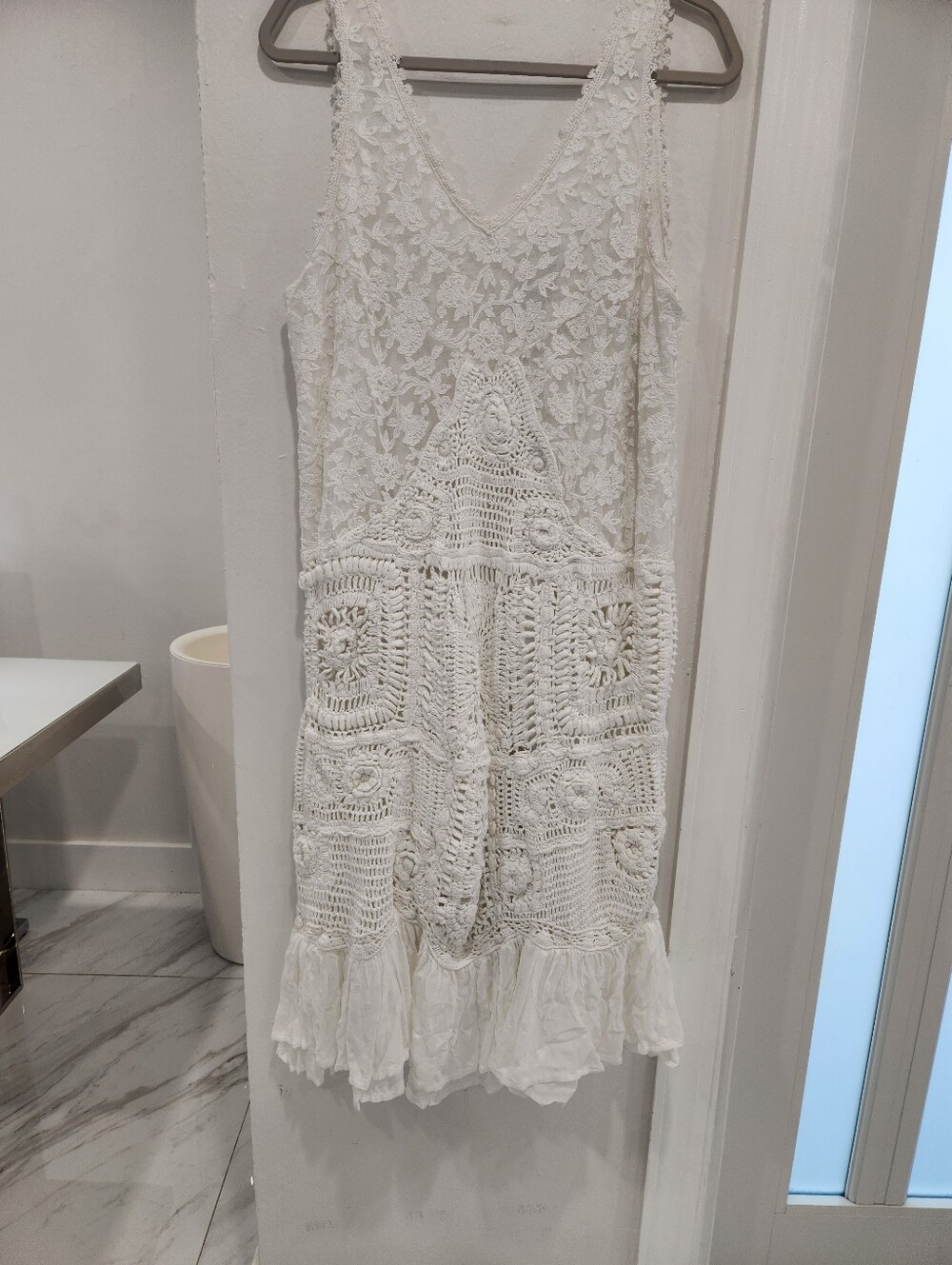 Zara Cream Crochet Lace Mini Dress